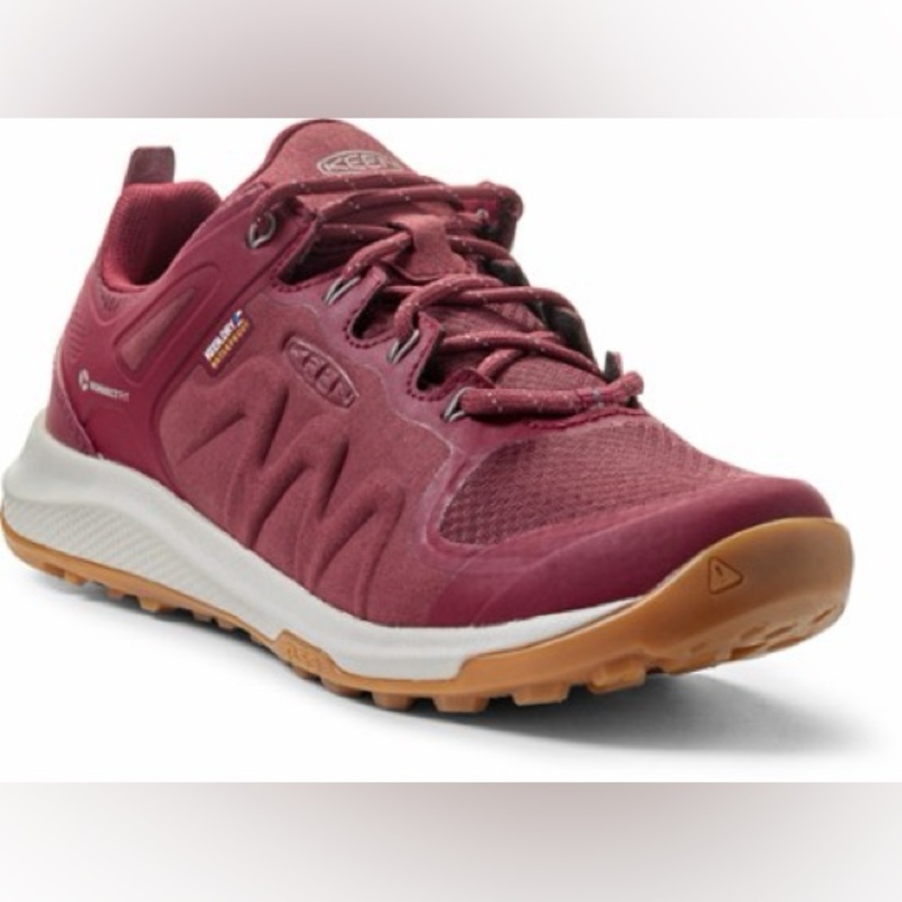 👹KEEN Keen Explore Waterproof hiking Tawny Port/Satellite Maroon Trail Shoe Sz 9
